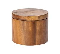 Pentola Di Sale In Legno - Scatola Di Spezie Al Pepe Salato | Scatola Di Stoccaggio Coperchio Girevole In Legno | Porta Cucchiaio Incorporato, Barattolo Contenitore Di Zucchero, Contatore