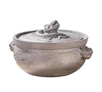 Pentola di terracotta cinese, pentola for stufato in ceramica giapponese Donabe, pentola rotonda resistente al calore con coperchio for casa e ristorante(4L)