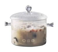 pentola di vetro, Pentola resistente al calore con copertura e coperchio Pentole(1300ml)