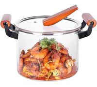 pentola di vetro, Pentole in vetro da 5 litri cucinare con coperchio e manico in