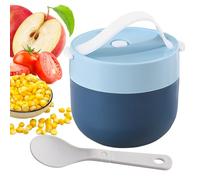 Pentola Di Zuppa Di Cibi Caldi - 11x10 Cm Tazza Di Zuppa A Microonde In Acciaio Inossidabile Con Cucchiaio | Contenitore Soupe A Prova Di Perdita Per Cucina, All'aperto, Casa, Campeggio, Viaggio