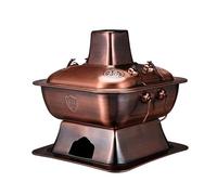 Pentola di zuppa di rame, pentole antiaderenti fatte a mano con coperchio | Pentola in rame antiaderente, realizzata a mano, design ultra resistente per una facile cottura e pulizia
