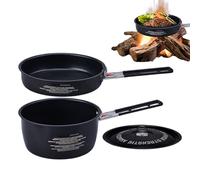 Pentola e Stufa da Campeggio, Stufe Da Campeggio Per Cucinare, Utensili Compatti Di Frittura E Stufato Per Escursionismo Rando Caccia Viaggi In Campeggio Auto Spiaggia