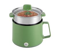 Pentola elettrica 1,7 l Mini Hot Pot, 600 W Slow Cooker e fornello per pasta con vapore, rivestimento in acciaio inox, due livelli di potenza 300 W/600 W per ramen e fonduta