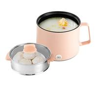 Pentola elettrica con piroscafo e pentola elettrica 600 W 1,7 l - Cooking Pot con rivestimento antiaderente, da viaggio, multiuso e forno ramen, per dormitorio (rosa)