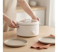 Pentola Elettrica con Rivestimento in Ceramica Facile da Pulire per Campeggio