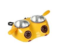 Pentola elettrica for sciogliere il cioccolato, riscaldamento uniforme e fusione rapida, facile da pulire, meno sprechi, ideale for caramelle, feste(Yellow double pot)