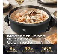 Pentola elettrica multifunzionale da 1500 W, pentola antiaderente con 5 livelli di potenza e temperatura regolabile - Per stufati, pentole calde, bistecche, pasta, arrosti e fritture, ideale per famig