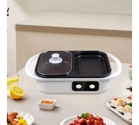 Pentola elettrica multifunzione con grill, ideale per grigliate in casa,