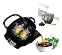 Pentola Elettrica per Medicina Cinese, Cucina Automatica per Erbe Medicinali, Pentola Multifunzionale per Decotto, per tè, Zuppe E Rimedi Erboristici,Nero,4L
