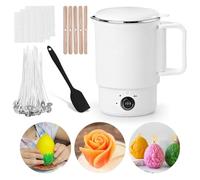 Pentola elettrica per sciogliere cera da 800ml - Set per fare candele fai da te con scioglitore di cera, forno per cera di candela, cuocitore di cera e accessori - Candle Making Kit per versare