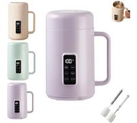 Pentola elettrica portatile da 33,8 oz per stufati salutari bollitore elettrico da viaggio antiaderente mini scaldavivande con controllo della temperatura controllo del tempo(Purple-ceramic)