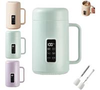 Pentola elettrica portatile da 33,8 oz per stufati salutari bollitore elettrico da viaggio antiaderente mini scaldavivande con controllo della temperatura controllo del tempo(Green-ceramic)