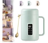 Pentola elettrica portatile tazza riscaldante multifunzione bollitore viaggio antiaderente mini pentola calda con rivestimento in ceramica controllo temperatura tempo(Green Ceramic)