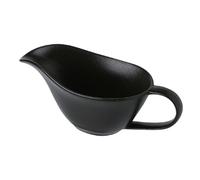 Pentola for salsa in ceramica con beccuccio a becco d'aquila, 280 ml, brocca for salsa nera opaca, antigoccia, base antiscivolo