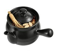 Pentola for stufato di medicina tradizionale cinese in ceramica nera da 3,1 litri, pentola con coperchio antiaderente e filtro for decotti alle erbe e cucina casalinga