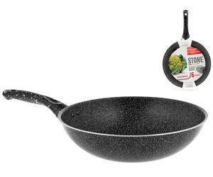 Pentola Home Wok Un Manico Antiaderente 'stone' Cm28.