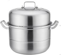 Pentola in acciaio inossidabile 304 con fondo composito a 3 strati, zuppa di pollo al vapore frutti mare(32cm)