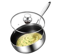 Pentola In Acciaio Inossidabile Per Latte | Pentola Per Bollitura,Rivestimento Antiaderente A D'Ape Antiruggine Con Coperchio Per Bollitura Fusione Cucina Domestica Ristorante Cibo Per Bambini