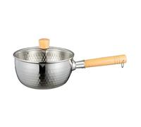 Pentola in acciaio inox 304 efficiente compatibile con induzione, pentola piatta per una facile manutenzione (16 cm con coperchio)