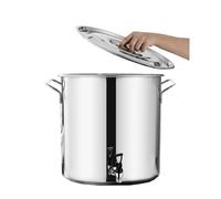 Pentola in acciaio inox con beccuccio, pentola rotonda per zuppa con manici morbidi, fondo composito, capacità 45 l