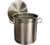 Pentola in acciaio inox con coperchio, ad alta capacità per zuppe, stufati e cottura a induzione