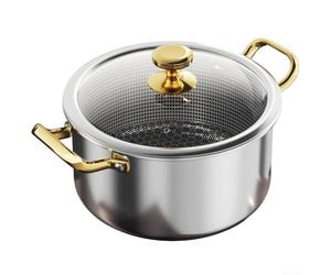 Pentola in acciaio inox con coperchio e vaporiera per tecnologia a nido d'ape ed efficiente generazione di vapore e controllo del calore (18 cm)