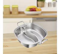 Pentola in acciaio inox per cucinare, divisa in due, per cucina, ristorante,