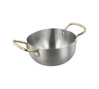 Pentola in acciaio inox per ramen, impilabile, con manici, per zuppe, pasta al curry, per utensili da cucina versatili per campeggio (16 cm)