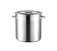 Pentola in acciaio inox pesante con coperchio ad angolo, fondo composito a tre strati, capacità 24 l, diametro 30 cm, adatta per cucinare, costruzione durevole