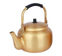 Pentola in alluminio leggero per preparare tè e riscaldare vino di riso con manico resistente al calore per campeggio all'aperto, picnic, barbecue e cucina a casa, giallo (2000 ml)