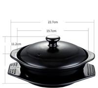 pentola in ceramica Casseruole con coperchi dal piano cottura al forno, pentole in terracotta naturale, ciotola in pietra spodumene ad alta temperatura(730ml)