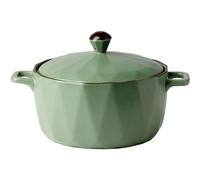 Pentola in Ceramica con Coperchio, casseruola Rotonda con Coperchio, pentola in gres per Cucinare Spaghetti di Riso e Porridge, zuppa di Latte, casseruola, pentola antiad