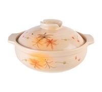 Pentola in ceramica con coperchio for cottura a vapore, pentola a doppio manico resistente al calore in smalto robusto e antigraffio, for cucinare riso, zuppe, stufati e pasta(2l)