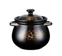 Pentola in ceramica con coperchio in terracotta, casseruola rotonda con coperchio in terracotta for cucinare, zuppe, vaporiere calde e casseruole(5.7l)