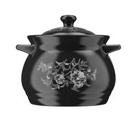 Pentola in ceramica con coperchio, pentola in argilla per zuppe calde per cucina giapponese e cinese, pentole in terra per cucinare a casa e preparare i pasti
