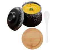 Pentola In Ceramica Con Coperchio,Piccola In Ceramica Da 250ml Antigoccia Per Zuppa E Noodle,Noodle da Cucina per Cottura a Vapore - per Uova Zuppe Dessert Antipasto