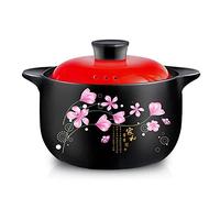 Pentola in ceramica per cucinare casseruola, cottura ad alta temperatura, sicura ed efficiente, a risparmio energetico e durevole, facile da pulire (capacità 4L/5L/6L/7L/8L) nero-6L