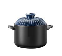 Pentola in ceramica smaltata giapponese, piccola pentola in argilla resistente al calore for stufati su fornelli a gas(6L)