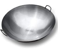 Pentola in Ghisa A Doppio Orecchio Calibro 34 da 60 Cm, Wok per Forno A Gas Fatto A Mano, Rivestimento Antiaderente, Universale, 60 Cm, 45 Cm/17,7 Pollici