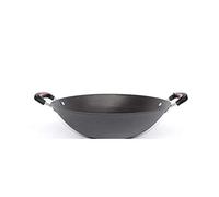 Pentola in ghisa, padella del fondo rotondo grande, padella non rivestita non abbigliamento, pentole per cucina da cucina a casseruola (dimensioni: 38 cm) (40 cm)