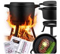 Pentola in ghisa sfoderabile da 8 litri + padella con grill BD-480 348000