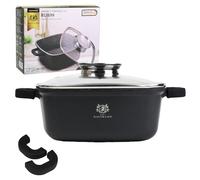 Pentola in granito 24 cm 4,4 l alluminio pressofuso rivestimento granito GREBLON C3 quadrato quadrato antiaderente induzione a gas forno coperchio aromatizzatore