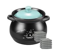 Pentola in pietra ceramica resistente alle alte temperature, pentola in argilla for uso domestico, for cucinare zuppe e stufati, 4L(3 Litres)