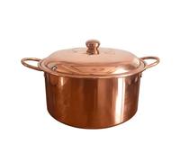 Pentola in Rame Spesso da 28 cm, Realizzata a Mano con Rivestimento Interno in Stagno, Perfetta per Cucinare Autentici Piatti asiatici e Ideale Anche per riunioni di Famiglia e Feste.