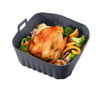 Pentola in silicone per friggitrice ad aria, rivestimento in silicone per friggitrice ad aria per uso alimentare, inodore, teglia in silicone per friggitrice ad aria, per cucinare (grigio)