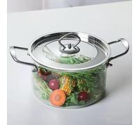Pentola in vetro borosilicato resistente al calore, borosilicato resistente al calore for cucina di casa, ristorante, fornelli e lavastoviglie(2.5L)