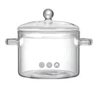 Pentola in vetro, doppio manico con coperchio, multifunzionale per preparare tè, latte, caffè, scaldabagno elettrico, compatibile con forno a microonde e fuoco aperto