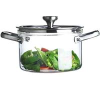 Pentola in Vetro Trasparente con Coperchio E Manico Pentola per Zuppa Pentola per Ramen Pentola per Sobbollire Pentola in Vetro Resistente alle Alte Temperature per Zuppa di Pasta, One Color, 5.5L