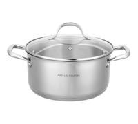 Pentola Inox Pentola 28cm Con Coperchio IN Vetro Arthur Martin AM2513 Induzione